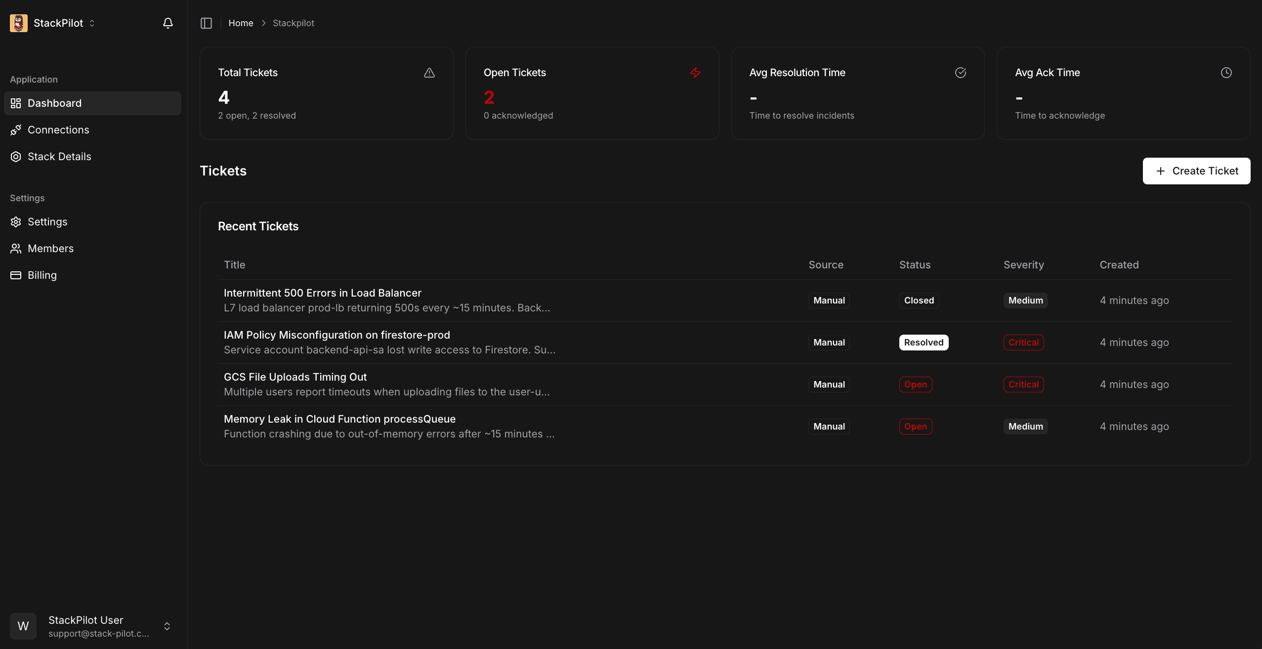 StackPilot Dashboard